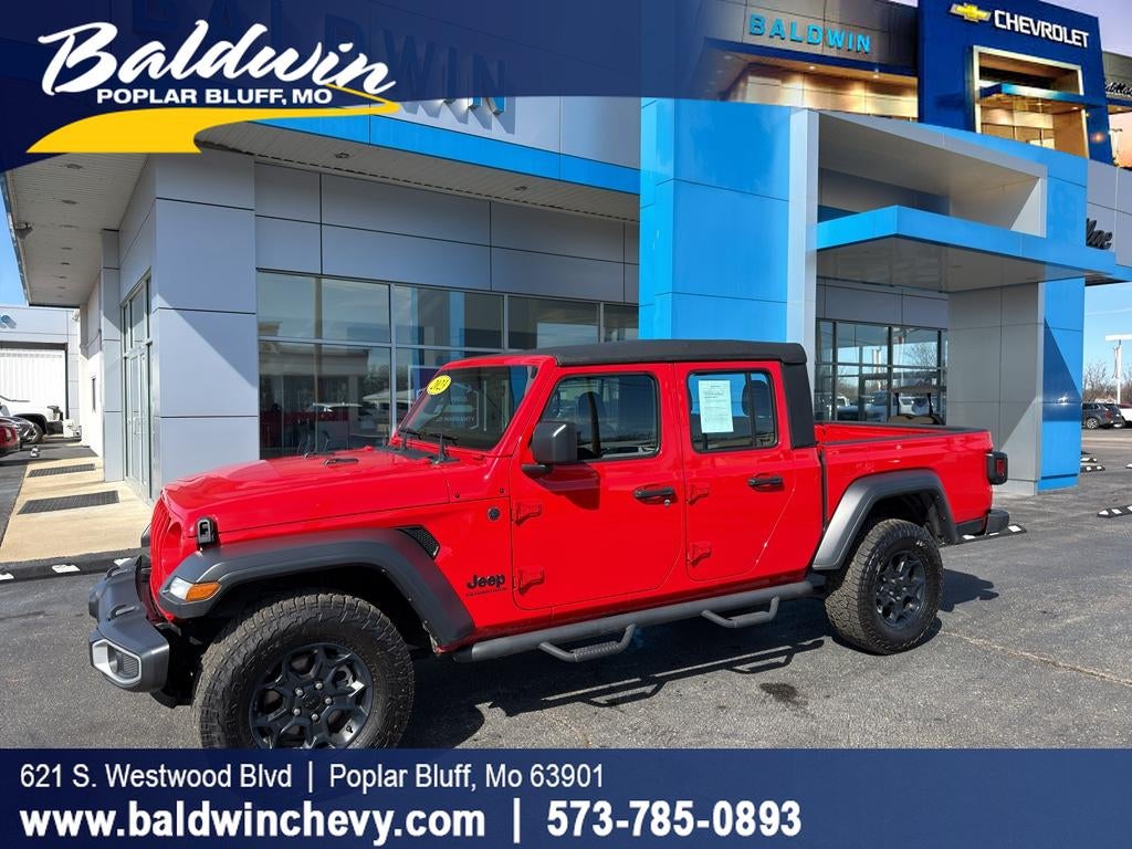 2023 Jeep Gladiator Sport in Red — front three-quarter view