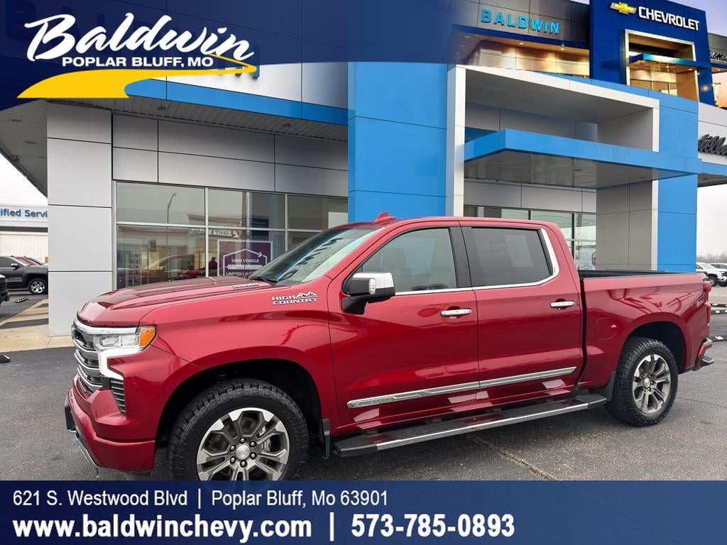 2023 Chevrolet Silverado 1500 High Country in Radiant Red Tintcoat — front three-quarter view