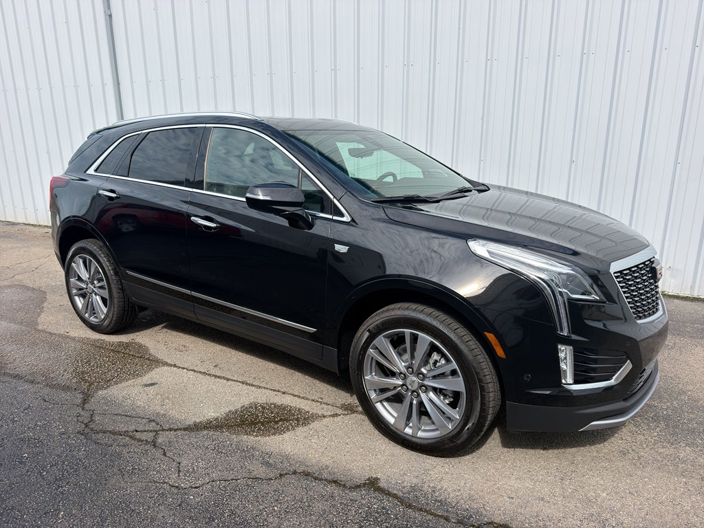 2026 Cadillac XT5 Premium Luxury in Stellar Black Metallic — front three-quarter view