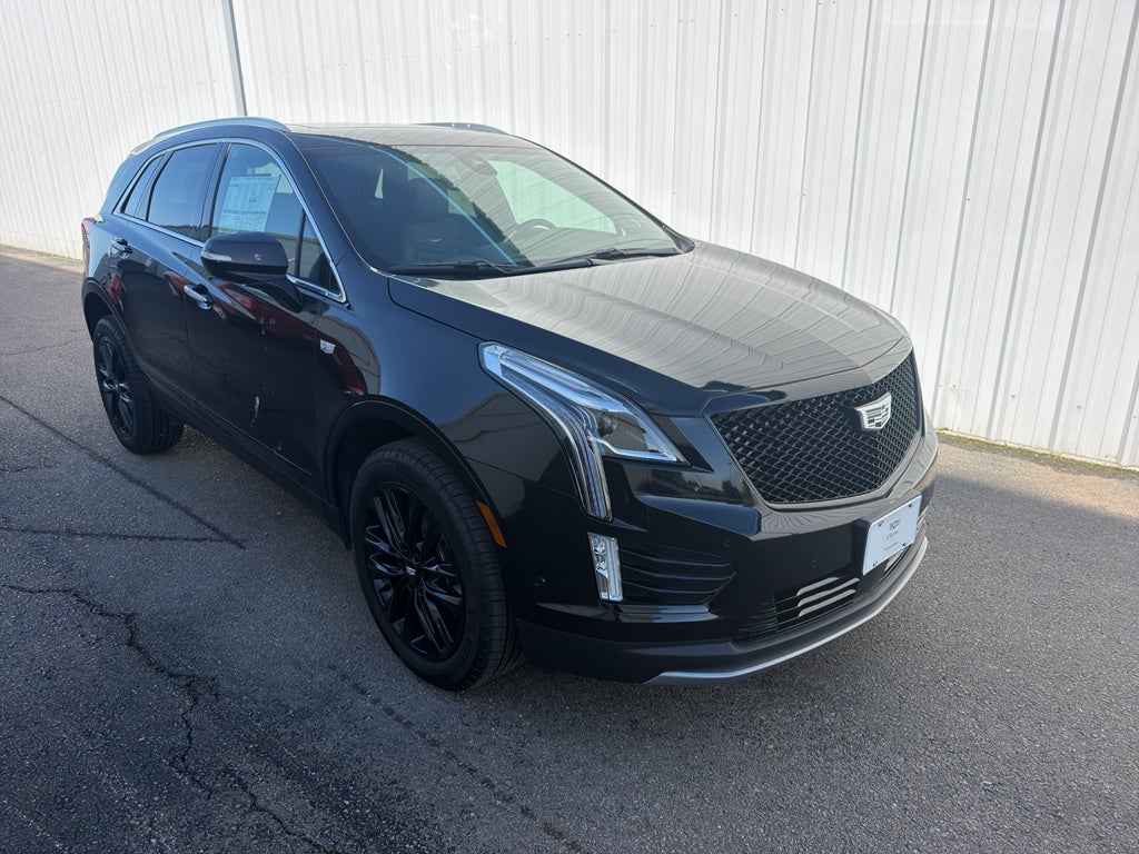 2026 Cadillac XT5 Premium Luxury in Stellar Black Metallic — front three-quarter view