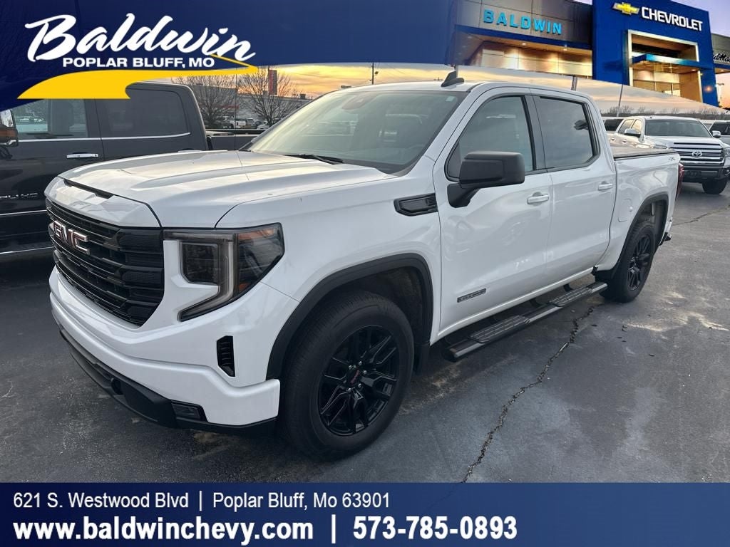 2022 GMC Sierra 1500 Elevation in Summit White — front three-quarter view