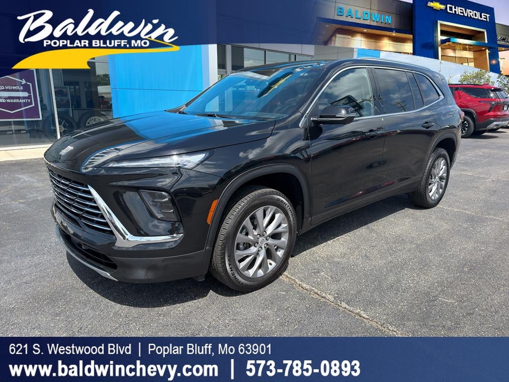 2025 Buick Enclave Preferred in Ebony Twilight Metallic — front three-quarter view