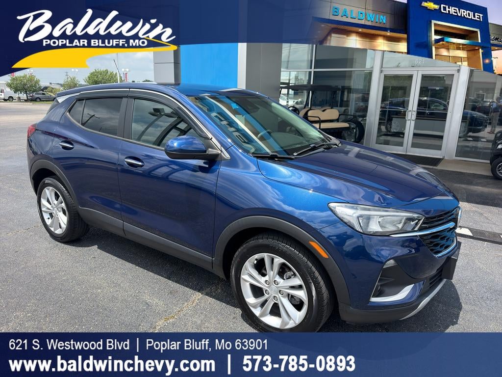 2022 Buick Encore GX Preferred in Sapphire Metallic — front three-quarter view